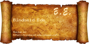 Bindseid Ede névjegykártya